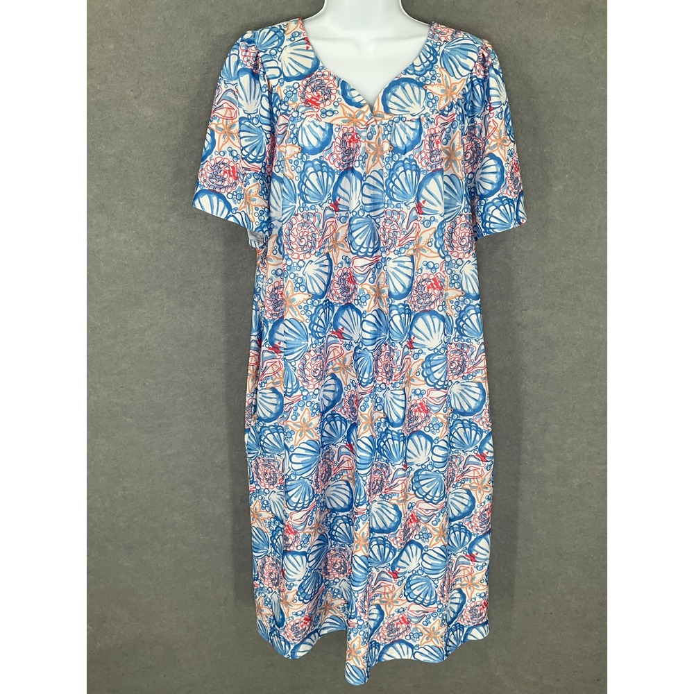 Vintage Anthony Richards XL House Patio Dress Seashells Grandmacore Leisure